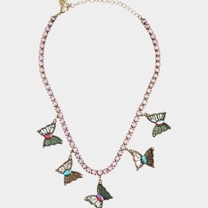 Betsey Boho Butterfly 🦋 Crystal Tennis Necklace
